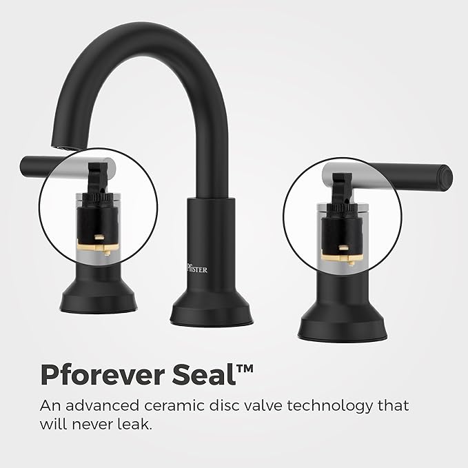 Pfister Capistrano Bathroom Sink Faucet, 8-Inch Widespread, 2-Handle, 3-Hole, NSF Certified, Spot Defense Matte Black Finish, LF049CSOSDB (Pack of 3)