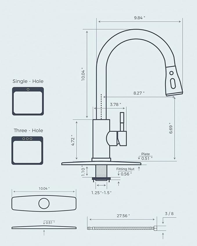 FORIOUS Kitchen Faucets with Pull Down Sprayer, Chrome, High Arc Single Handle Classic Stainless Steel Sink Faucet Pull Out for Farmhouse Camper Laundry Rv Bar