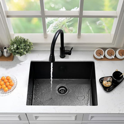 Black Stainless Steel Utility Sink Undermount-Hovheir 21"x18"x12" Matte Black Stainless Steel Laundry Sink Undermount Laundry Room Sink 16 Gauge Single Bowl Deep Kitchen Sink Outdoor Sinks