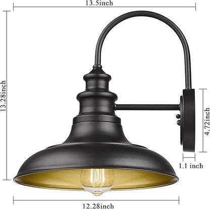 Dusk to Dawn Sensor Outdoor Barn Light Fixtures Outdoor Wall Sconces Farmhouse Wall Mount Lights Exterior Light Fixture Black Finish Industrial Wall Lantern for Porch, Entryways, 4 Pack