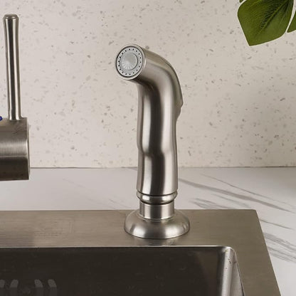 Universal Sink Sprayer Attachment for Faucet, Kitchen Side Sprayer Head Compatible with Delta, Moen, Kohler and Other OEM Brands Pull Out Spray Head, Brushed Nickel, Ergonomic Design