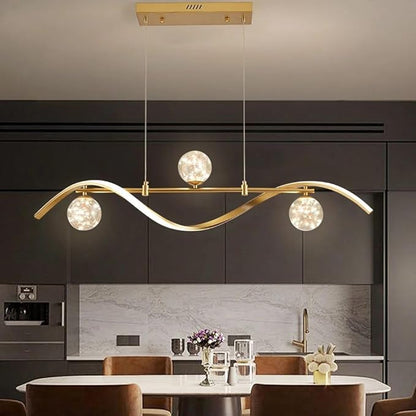 homary 40.2" Dimmable Kitchen Island Lighting, Gold 4-Light Dining Room Light Fixture Over Table Linear LED Chandelier Island Lights for Kitchen