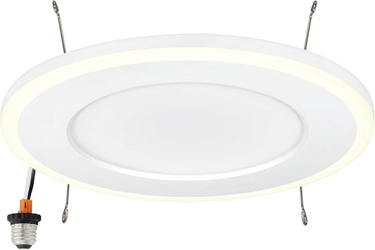 Maxxima 5 in. & 6 in. Retrofit Recessed LED Downlight with Night Light, 1200 Lumens, 11 Watts, 5 CCT 2700K/3000K/3500K/4000K/5000K, 2000K Night Light, Dimmable, 90 CRI
