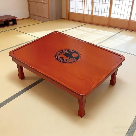 SH-tables Folding Coffee Table, Japanese-Style Square Low Wood Table, for Tatami Sitting on The Floor Bedroom Bay Window Tea Room (Size : 60×40×25cm)