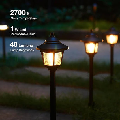 GOODSMANN Landscape Lighting 2PK Low Voltage Landscape Path Lights Oil Rubbed Bronze Path Light Low Voltage 1W LED 40 Lumen 2700K Warm White with Replaceable Bulbs