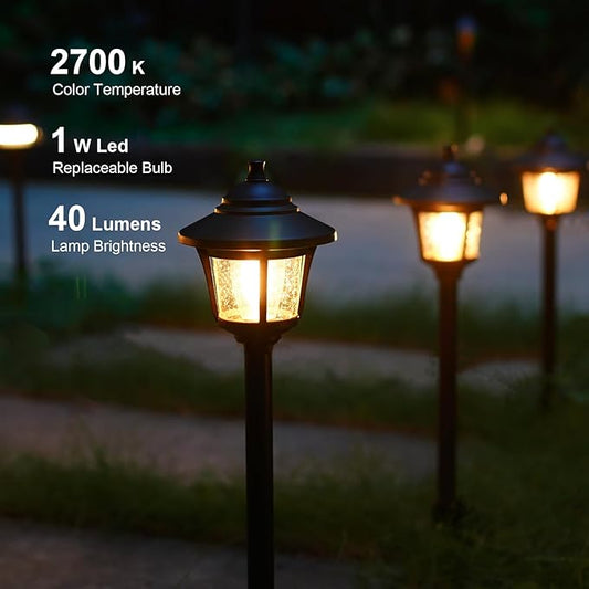 GOODSMANN Landscape Lighting 2PK Low Voltage Landscape Path Lights Oil Rubbed Bronze Path Light Low Voltage 1W LED 40 Lumen 2700K Warm White with Replaceable Bulbs