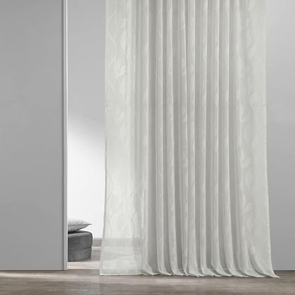 HPD Half Price Drapes Patterned Linen Sheer Curtain For Living Room 50 X 84 (1 Panel), Rod Pocket Window Curtains for Bedroom, Avignon Vine