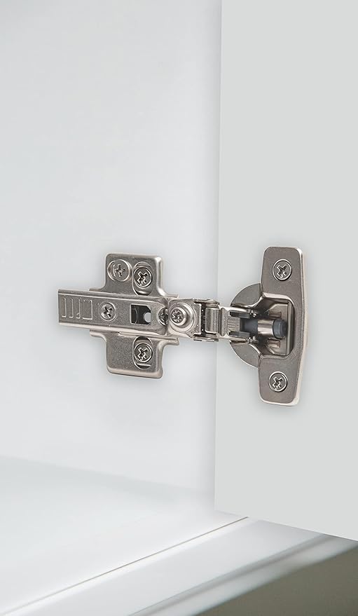 Soft Close Cabinet Hinge Set. 10 Frameless Half Overlay Cabinet Hinges for Kitchen Cabinets with Adjustable Closing Speeds.