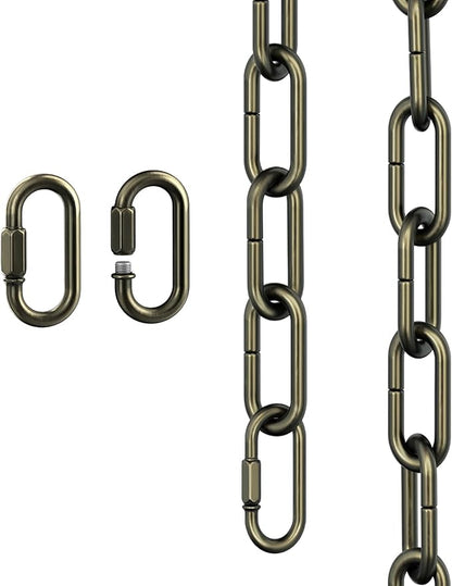 garini 6 Feet Industrial Bronze Light Fixture Chain, Adjustable Metal Pendant Chandelier Chain Extension with Detachable Link, Maximum Load is 66 Pounds, 1 Pack