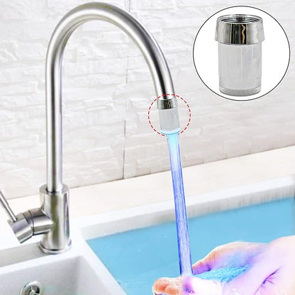 3-Color LED Water Faucet Temperature Sensor - Fancy Gradient Thermal Detector Color Changing Faucet by Varied Water Temperature, Utility Sink Tap Replacement Part for Kitchen, Bathroom