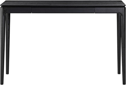 NTC Mingle Modern Wooden Rectangle Desk Table with Hidden Drawer – Waterproof & Heat Resistant, Burnt Black