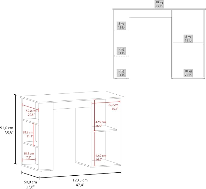 GOWE Alder Bar Kitchen Island, Kitchen, White/Macadamia