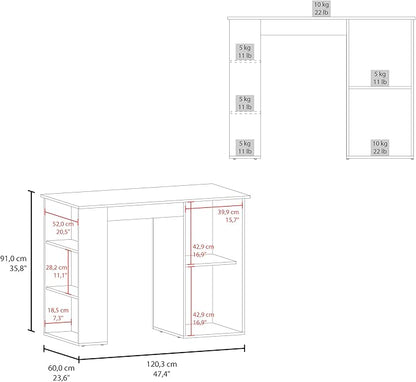 GOWE Alder Bar Kitchen Island, Kitchen, White/Macadamia