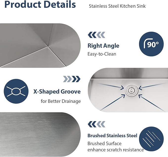 Lordear 36 Inch Kitchen Sink Double Bowl Stainless Steel Kitchen Sinks 36x19 Large Undermount Sinks Double Bowl 10 Inch Deep Sink 50/50 Handmade