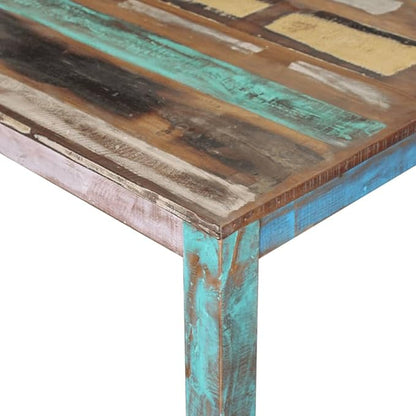 Small Dining Table 32.3 x 31.5 x 29.9 in Solid Reclaimed Wood Rectangular Vintage Kitchen Table Seats 4 Compact Rustic for Dining Room Small Spaces Apartment