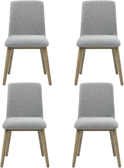 Farmhouse Dining Chairs Set of 2 - Upholstered Mid Century Armless Side Chairs with Back, Durable Polyester Fabric for Kitchen Island, Living Room, Restaurant