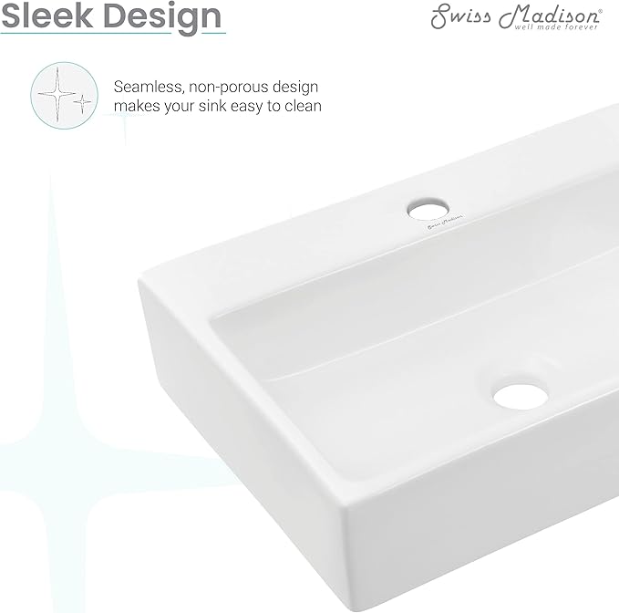 Claire 20 Rectangle Ceramic Vessel Sink, Matte White