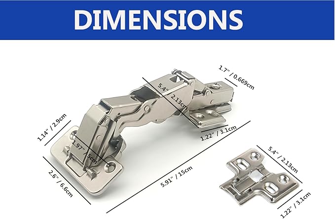 165 Degree Soft Close Cabinet Hinges, Face Frame Mount,3D Concealed Slow Self Closing for Folden Cupboard, 2-Pack, for Corner Kitchen Cabinet, Cupboard Folded, Folden Door, Closets