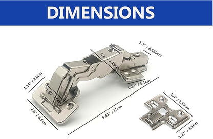 165 Degree Soft Close Cabinet Hinges, Face Frame Mount,3D Concealed Slow Self Closing for Folden Cupboard, 2-Pack, for Corner Kitchen Cabinet, Cupboard Folded, Folden Door, Closets