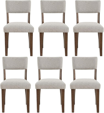 Farmhouse Dining Chairs Set of 2 - Upholstered Mid Century Armless Side Chairs with Back, Durable Polyester Fabric for Kitchen Island, Living Room, Restaurant