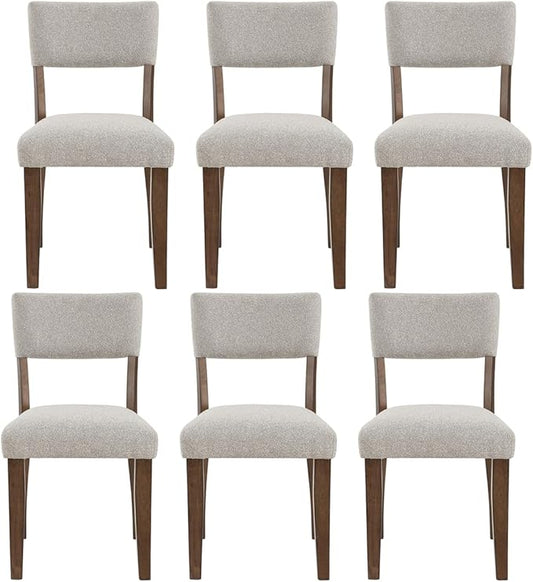 Farmhouse Dining Chairs Set of 2 - Upholstered Mid Century Armless Side Chairs with Back, Durable Polyester Fabric for Kitchen Island, Living Room, Restaurant