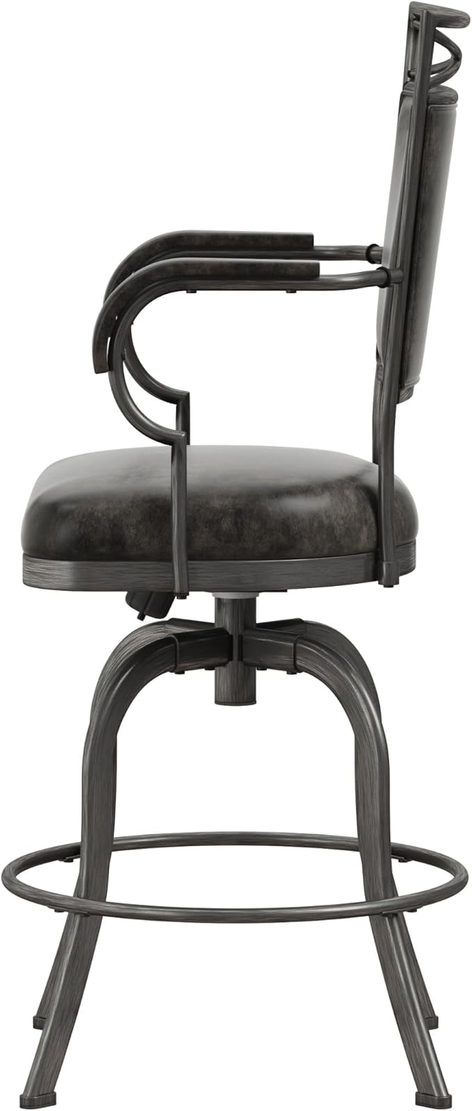 Hillsdale Bridgetown Metal Counter Height Swivel Stool, Pewter