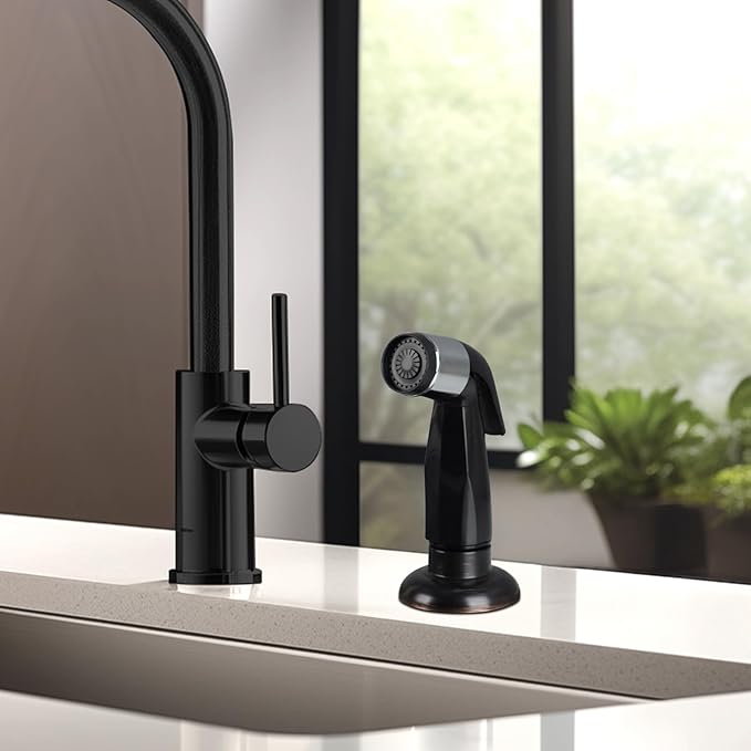 Hygie Rinse Universal Sink Sprayer Attachment for Kitchen Faucet, Kitchen Side Sprayer Head Compatible with Delta, Moen, Kohler and Other OEM Brands Pull Out Spray Head,Matteblack, Daily Design