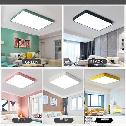 LED Ceiling Light Fixture,16 * 24 Inch Modern Rectangle Recessed Ceiling Lights,Dimmable Light,48W Green 3000K-6000K Close to Ceiling Lighting Flush Mount Living Room Bedroom