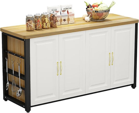 Kitchen Island with Cabinets, Freestanding Pantry Cabinet, Buffet Cabinet/Sideboard, Sideboard TV Stand for Dining Room, Living Room, Kitchen (Modern Buffet Table)(120x40cm/47.24x15.74in)