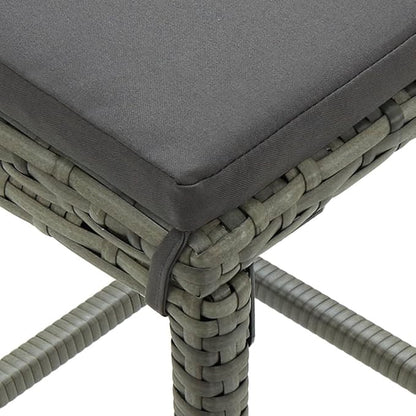 Bar Table Set with 2 Stools Grey Modern Rectangular Bar Set for Indoor Outdoor Dining Room Kitchen Living Room