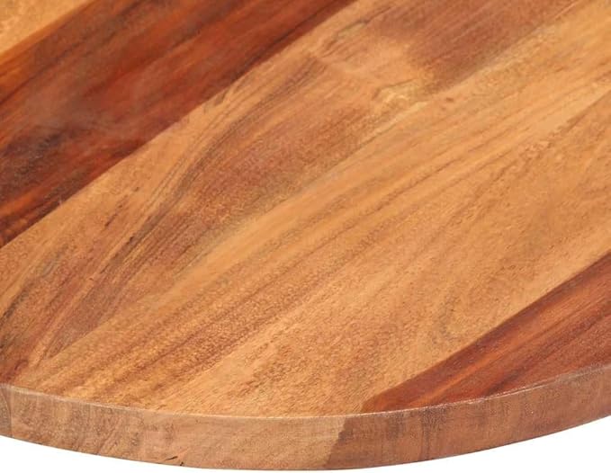 Solid Acacia Wood Round Tabletop 15.7 inch 0.98-1.06 inch Thick Rustic Butcher Block Counter Top for Dining Coffee Bar or DIY Desk