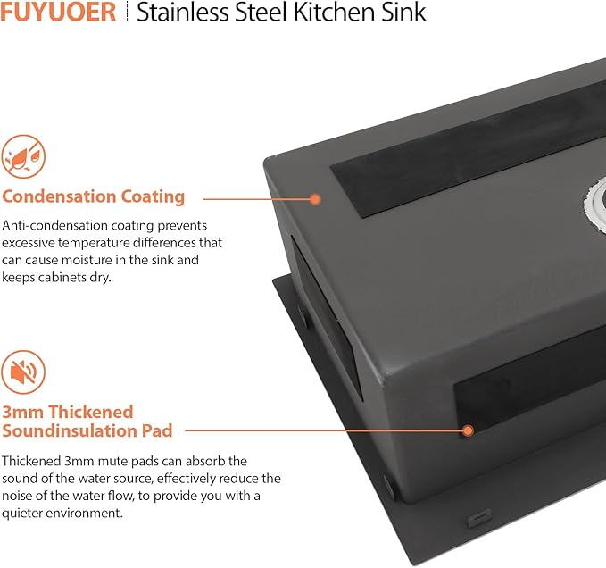33 Drop In Kitchen Sink - Fuyuoer 33x22 inch Drop in Stainless Steel Sink 16 Gauge Single Bowl 10'' Deep Large Topmount Kitchen Sinks Over Mount, Round Corners