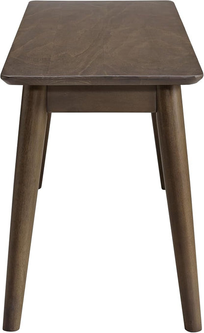 Alaterre Furniture Calais Dining – Mid Century Modern 46-Inch Solid Wood Dining Bench – Entryway Bench with Minimalist Design for Entryway, Dining Room, Kitchen, or Bedroom (Warm Walnut Finish)