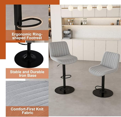 63 Inch Kitchen Island with 4 Deep Brown Bar Stools – White Marble Countertop, Integrated LED Lighting & Grille Design, Multi-Functional Breakfast Bar for Dining Rooms, (White+4grey)