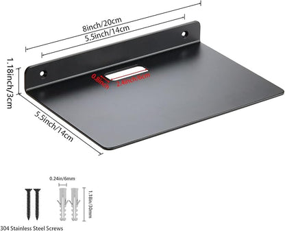 Small Wall Shelf,3.0mm Aluminum Alloy Small Floating Shelf,for Bathroom, Bedroom, Living Room, Kitchen,Office (8 inch Floating Shelf)