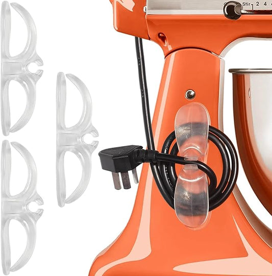 Cord Organizer for Kitchen Appliances - Clear Cable Wrapper Holder Winder Keeper Wrap, Stick On Mixer