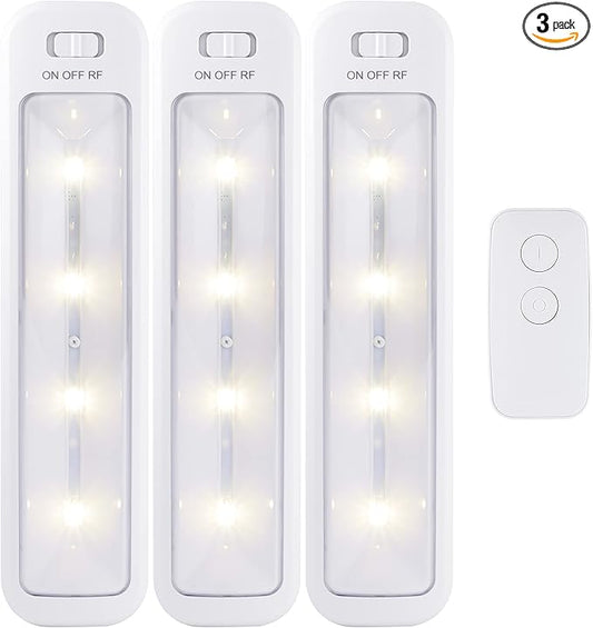 Energizer Wireless 10in. LED Bars, 3 Pack, Remote Controlled, 70 Lumens Each, Soft White, Battery Operated, No Wiring, Easy to Install, Add Light Where You Need It Most, 44575