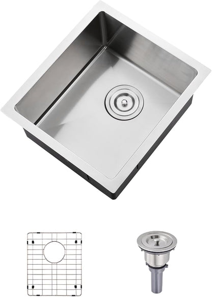 13 x 15 Inch Small Undermount Bar Sink Stainless Steel RV Sink 16 Gauge Single Bowl Wet Bar Kitchen Prep Sink