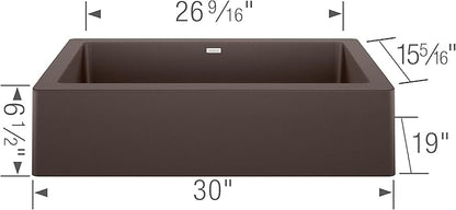 Vintera 30 in.Super Single Apron Farmhouse Sink, Café