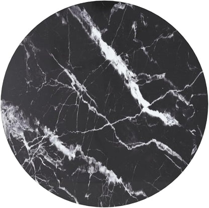 27.6 inch Black Marble Tempered Glass Table Top Round Synthetic Tempered Glass Countertop for Modern Dining Room Coffee Table Indoor Use Easy Clean
