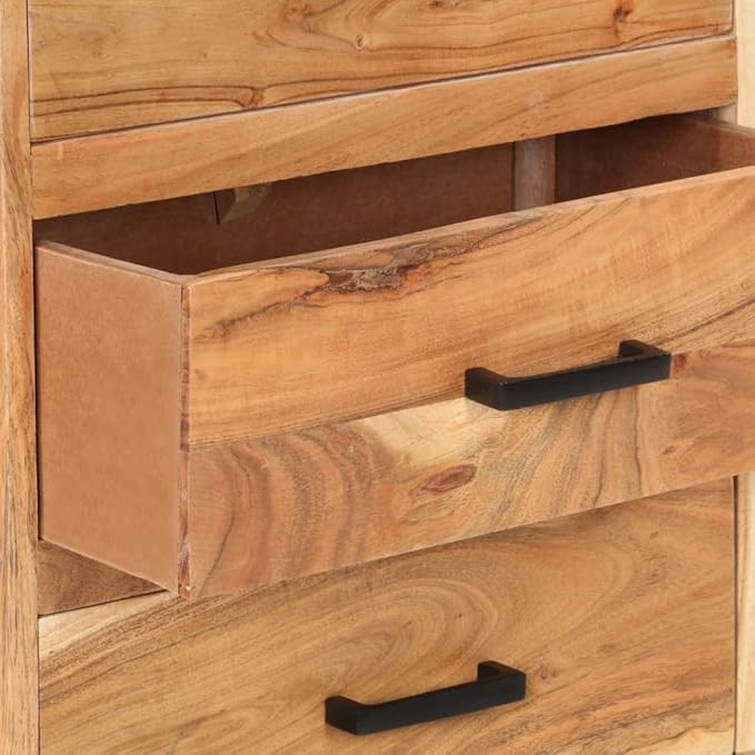 Rustic Acacia Wood Sideboard with Buffet Cabinet, 34" Wide Console Cabinet for Living Room, Dining Room, Entryway, 11.8 x 34 x 28.7 in Brown