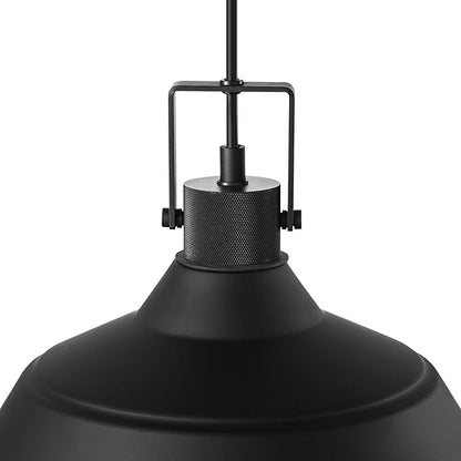 GLOBE Electric 44476 1-Light Indoor/Outdoor Pendant Light, Matte Black Finish, Textured Socket Detail, Adjustable Hanging Height, E26 Base, Modern Farmhouse Style