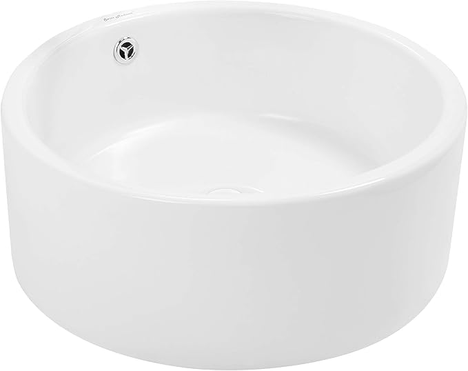 Swiss Madison Plaisir Ceramic Porcelain Round Vessel Vanity Art Basin Bathroom Sink …