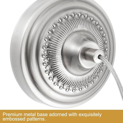 Brushed Nickel Pendant Lights Kitchen Island 2 Pack, Vintage Bathroom Pendant Light with Detachable Glass Shade, Adjustable Hanging Light for Kitchen Island Lighting, Farmhouse, G9 Base