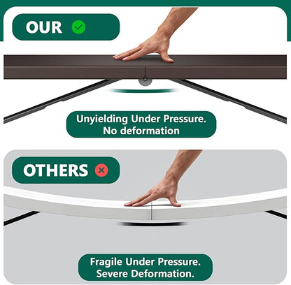 Folding Table 72" x 30" - Heavy Duty Plastic Table with Handle, Foldable&Portable, Fold-in-Half Utility Tables for Outdoor, Dining, Wedding, Events, Indoor, Picnic, Camping, Party, Brown