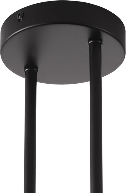 4-Light Kitchen Island Lighting, Modern 30.9 inch Black Island Chandelier with Glass Shade, Industrial Linear Pendant Lighting Over Table, Pendant Light Fixture for Dining Room