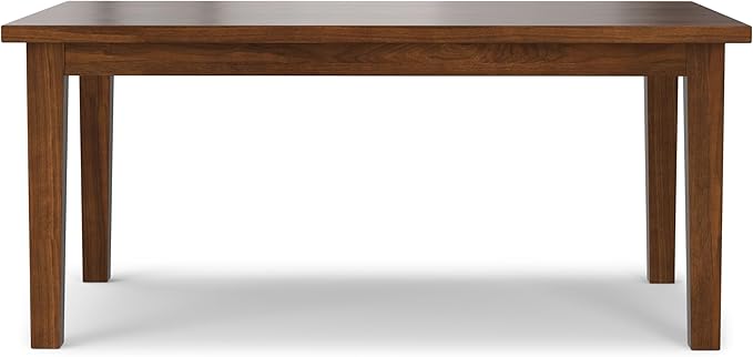 SIMPLIHOME Eastwood Dining Table - 66 inch Wide Solid Walnut Veneer Rectangular Table, Contemporary Style for Dining Room or Kitchen with Tapered Legs and Thick Top, Seats 6