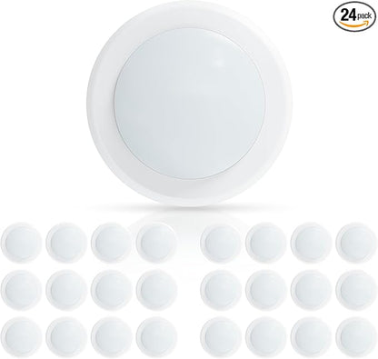 ECOELER 5/6“ LED Disk Light, Dimmable LED Recessed Ceiling Lights, 16.5W 1000Lm, 3000K Warm White, Flush Mount Downlight Suitable for J-Box or Recessed Can, ETL & FCC Listed, 24 Pack