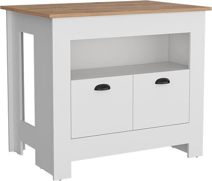 GOWE Arlet Kitchen Island Two Door Cabinet and Shelf