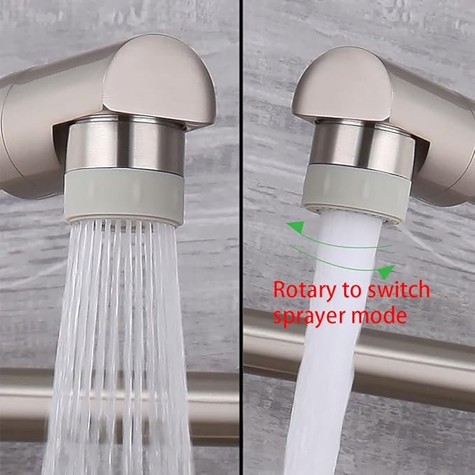 Wall Mount Kitchen Sink Faucet 4"/6"/8" Center, Folding Commercial Faucet, Pot Filler Faucet with Side Sprayer